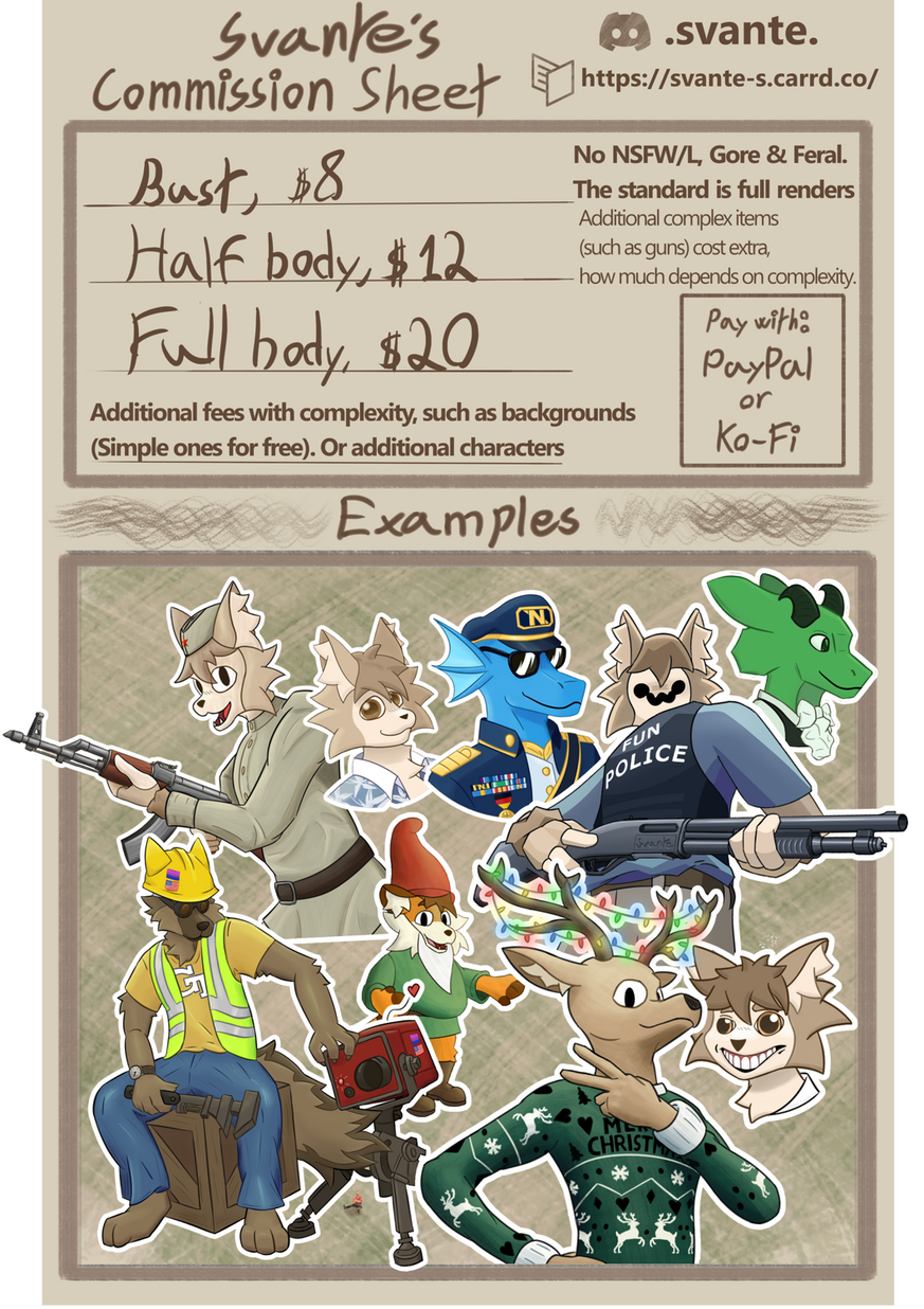 My Commission Sheet!